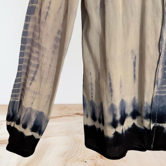 Lovestitch Art to Wear Free Dye Top Sz S Blues Pullover Loose Slouchy Lagenlook - Picture 4 of 9